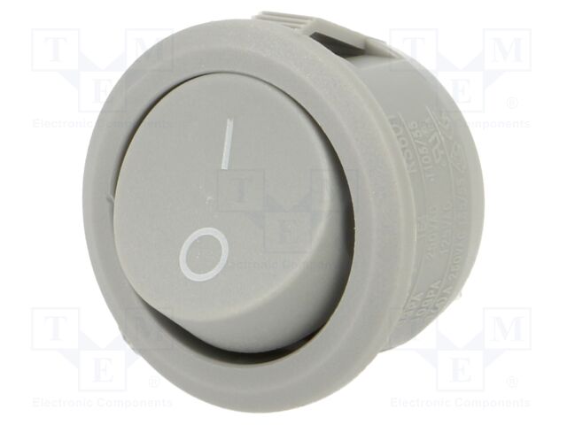 ROCKER; Pos: 2; 6A/250VAC; grey; none; Body: grey; Cutout: Ø20mm; 230V