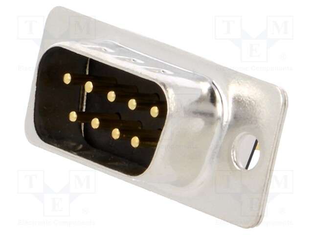 D-Sub; PIN: 9; socket; male; turned contacts; straight; THT; on PCBs