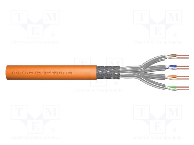 Wire; S/FTP; 4x2x23AWG; 7; wire; Insulation: LSZH; orange; 1km
