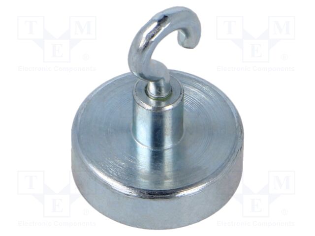 Magnet: permanent; hard ferrite; 30N; 20mm; with hook