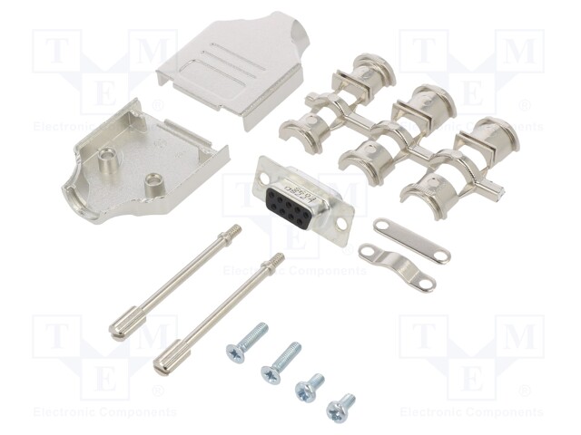 D-Sub; PIN: 9; female; shielded; straight; soldering; for cable