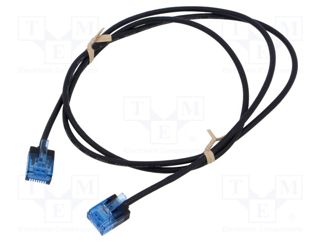 Patch cord; U/UTP; 6a; stranded; Cu; LSZH; black; 2m; 32AWG; -20÷75°C
