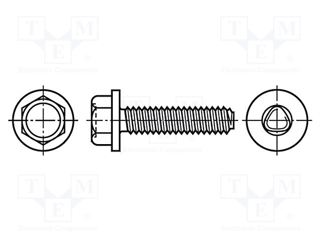 Screw; 4x8; Head: hexagonal; none; steel; zinc; BN: 3326; DIN: 7500D