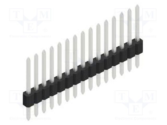 Connector: pin strips; pin header; male; PIN: 15; 1.27mm; THT; 1x15