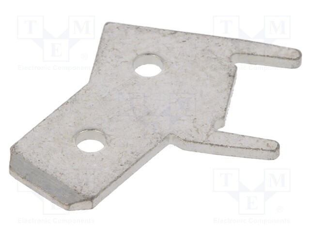 Terminal: flat; 6.3mm; 0.8mm; male; THT; angled 45°