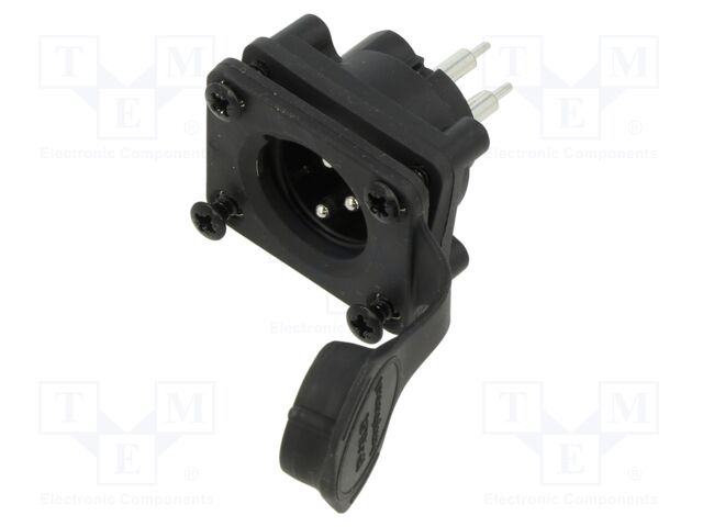 Connector: XLR; socket; male; AXS; 15A; 133V; PIN: 3; IP65; THT
