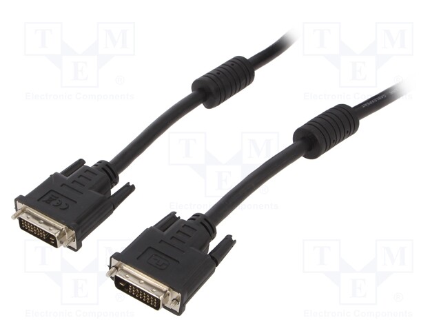 Cable; dual link; DVI-D (24+1) plug,both sides; 4.5m; black