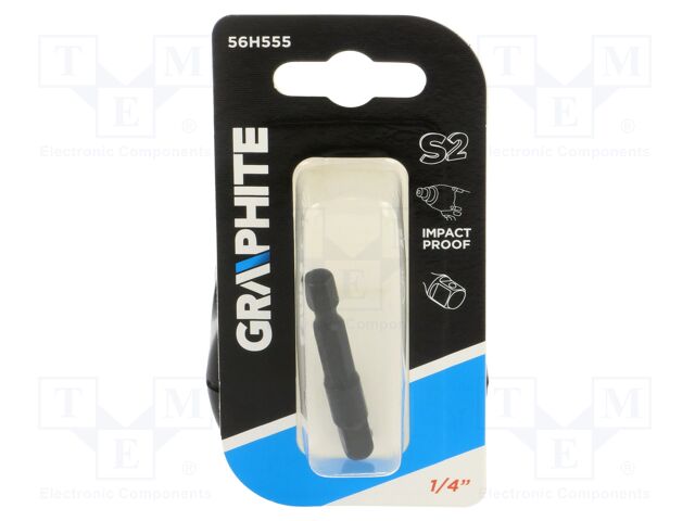 Adapter; Mounting: hexagon 1/4"/ square 1/4"; impact