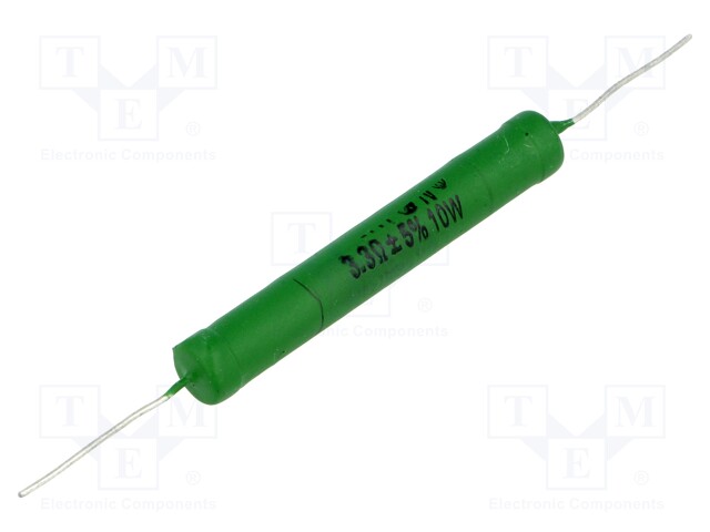 Resistor: metal oxide; 3.3Ω; 10W; ±5%; audio