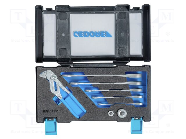 Wrench-set; rattle,combination spanner,with ratchet; 10pcs.