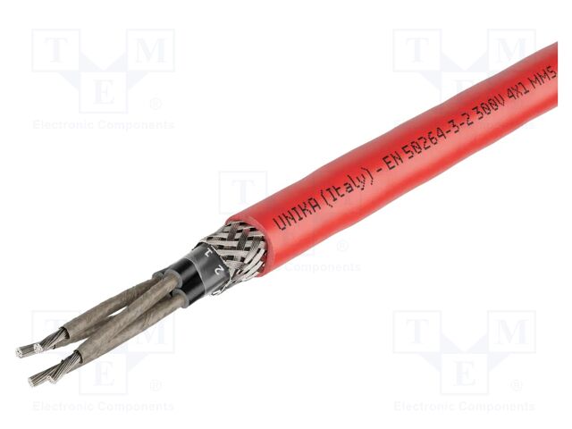 Wire: mains; UNIRAIL S 50264-3-2 300V MMS FR; 6x1mm2; Colour: red