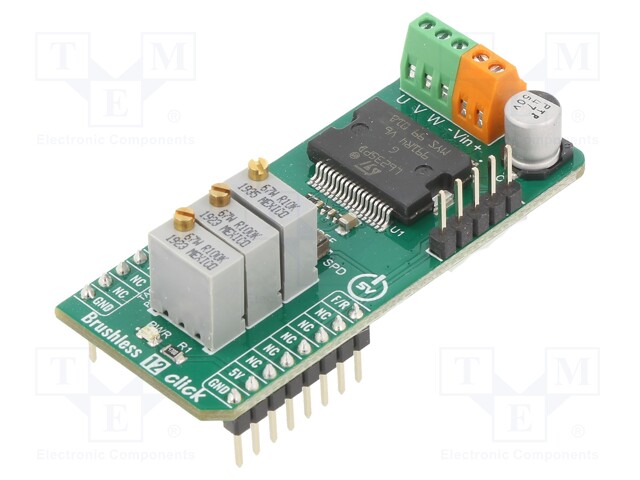 Click board; motor driver; GPIO,PWM; L6235,LM358; 5VDC