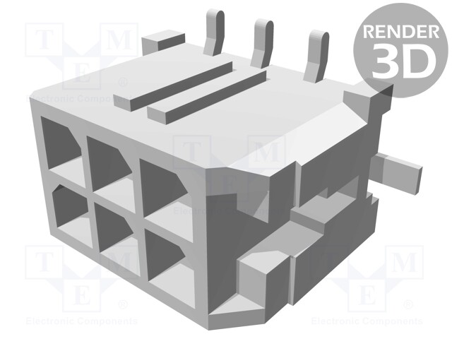 Socket; wire-board; male; Micro-Fit 3.0; 3mm; PIN: 6; SMT; 5A; tinned