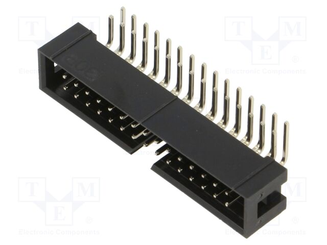 Connector: IDC; socket; male; PIN: 30; angled 90°; THT; gold-plated