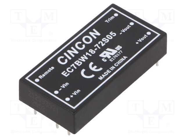 Converter: DC/DC; 20W; Uin: 8.5÷160V; 5VDC; Iout: 4000mA; 28.5g
