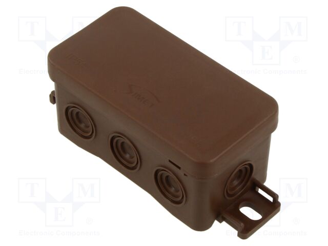 Enclosure: junction box; X: 85mm; Y: 40mm; Z: 45mm; IP54; brown