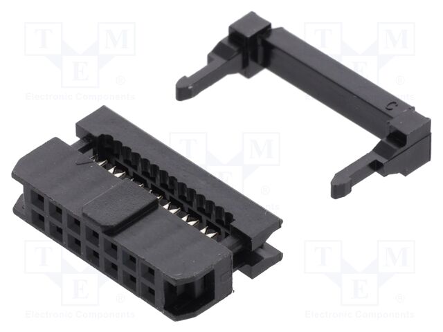 Plug; IDC; female; PIN: 14; IDC; for ribbon cable; 1mm; gold flash