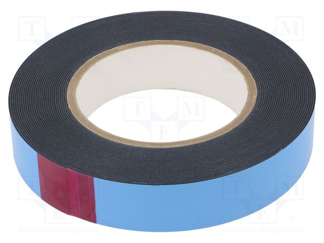 Tape: fixing; W: 25mm; L: 10m; Thk: 0.8mm; two-sided adhesive; black