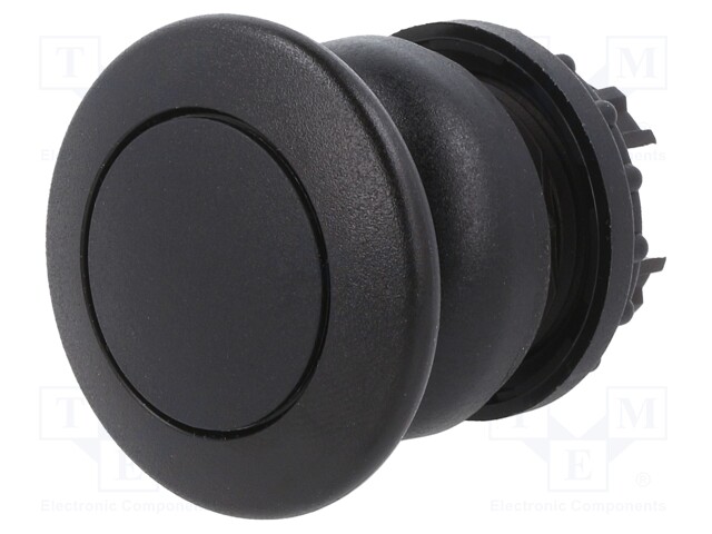 Switch: push-button; Stabl.pos: 1; 22mm; black; Illumin: none; IP67
