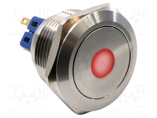 Switch: vandal resistant; SPST-NO + SPST-NC; 2A/48VDC; IP65; red