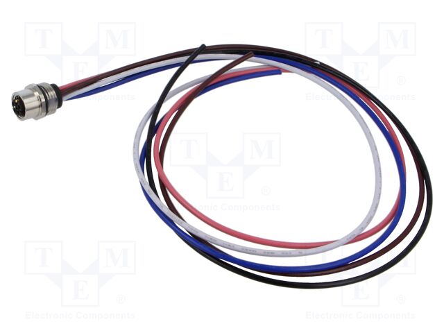 Connector: M12; socket; male; straight; with lead; PIN: 5; 2.08mm2
