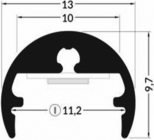 Profiles for LED modules; oval; white; L: 1m; aluminium