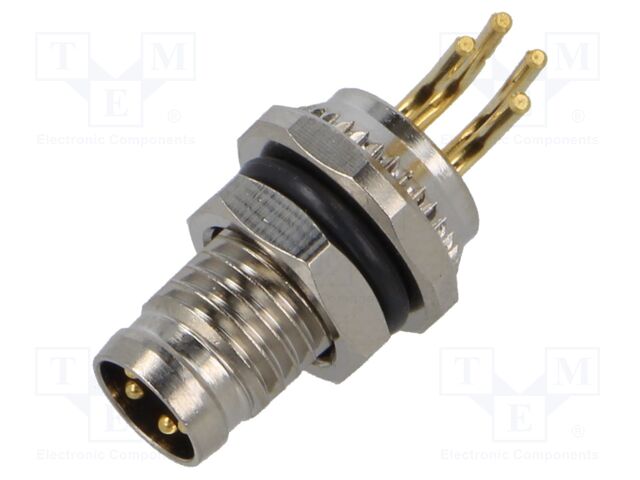 Connector: M8; socket; male; angled; PIN: 4; 48V; 4A; IP67