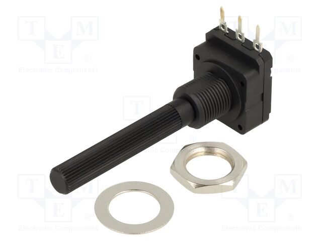 Potentiometer: shaft; single turn; 500Ω; 200mW; THT; 6mm; plastic