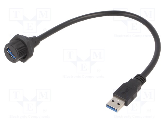 Adapter cable; USB A socket,USB A plug; USB 3.0; IP67; 0.3m