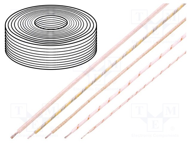 Wire; HELUTHERM® 400; stranded; nickel; 1x1,5mm2; fiberglass; 500V
