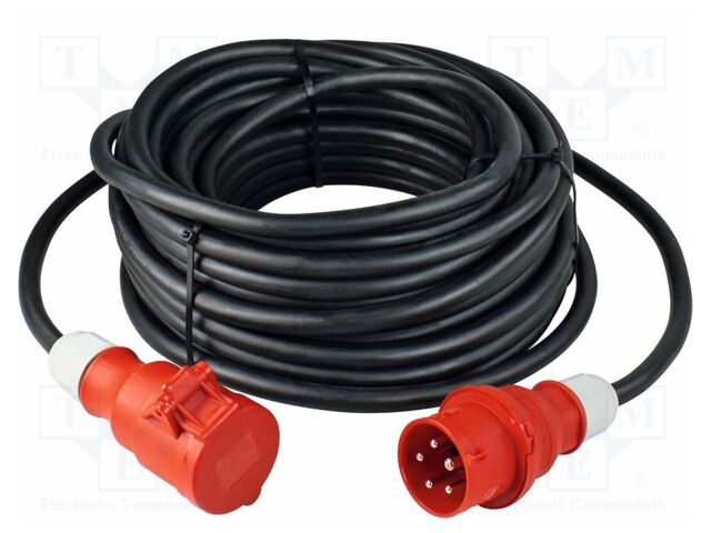 Extension lead; 5G1.5mm2; three-phase,with flap; Sockets: 1; 25m