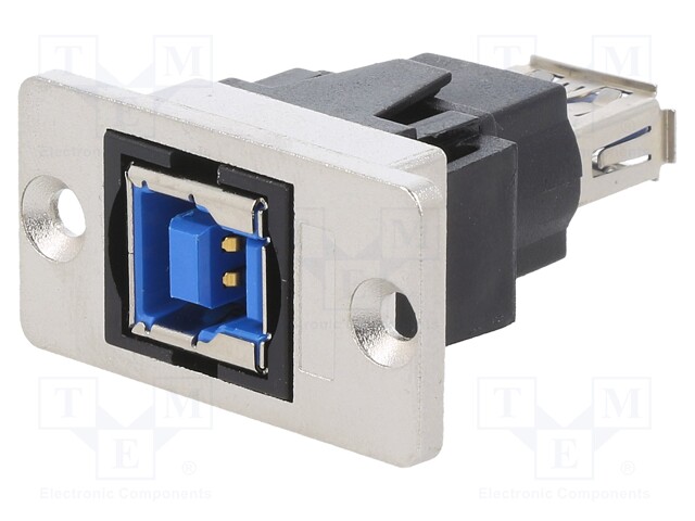 Adapter; USB A socket,USB B socket; SLIM; USB 3.0; gold-plated