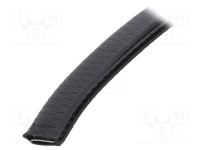 Hole and edge shield; PVC; L: 10m; black; H: 16mm; W: 10.5mm