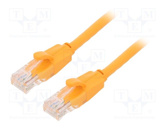 Patch cord; U/UTP; 6; CCA; PVC; orange; 1m; RJ45 plug,both sides