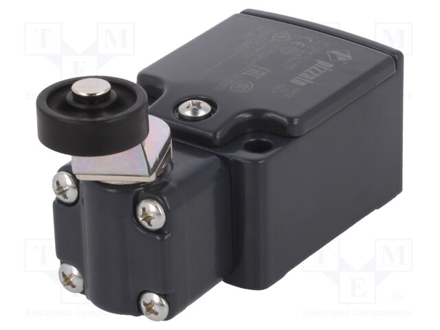 Limit switch; lever R 40mm, plastic roller Ø20mm; NO + NC; 6A