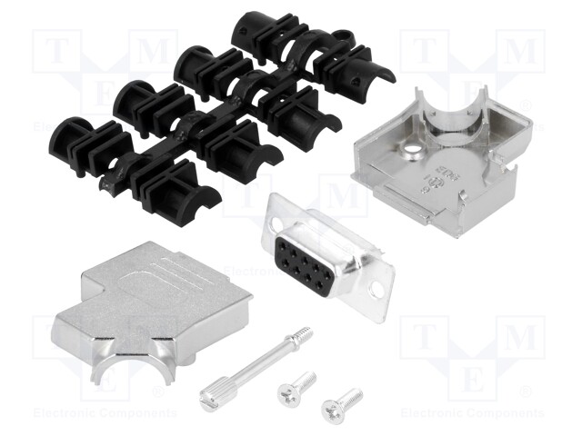 D-Sub; PIN: 9; plug; female; turned contacts; angled 45°; soldering