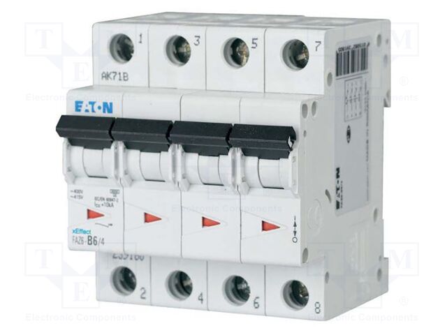 Circuit breaker; 230/400VAC; Inom: 2.5A; Poles: 4; Charact: B; 6kA