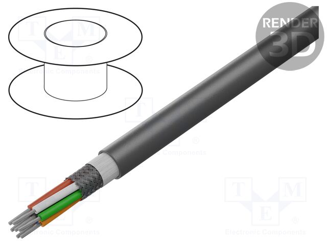 Wire; EcoFlex®; 7x14AWG; shielded,tinned copper braid; MPPE; 600V