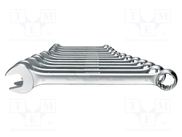 Wrench-set; combination spanner; Chrom-vanadium steel; 12pcs.