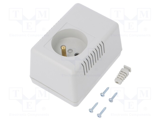 Enclosure: for power supplies; with earthing; X: 65mm; Y: 90mm