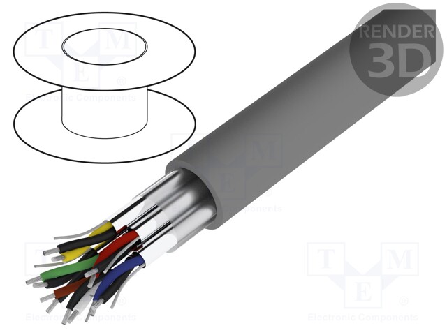 Wire; Alpha Essential C&C; 6x2x22AWG; PVC; dark grey; 300V; 305m