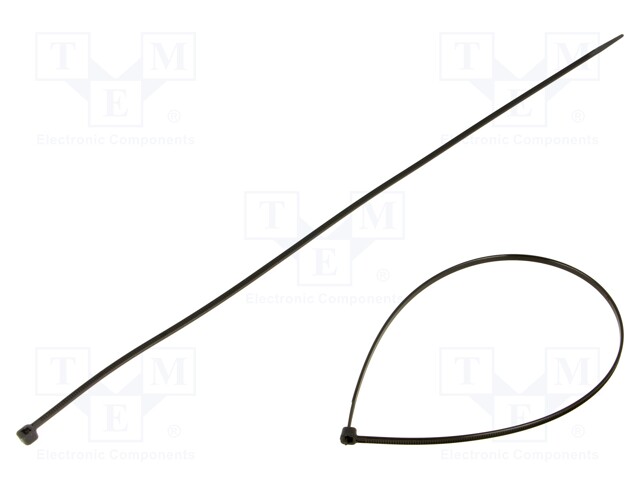 Cable tie; L: 370mm; W: 3.6mm; polyamide; 180N; black; 100pcs.