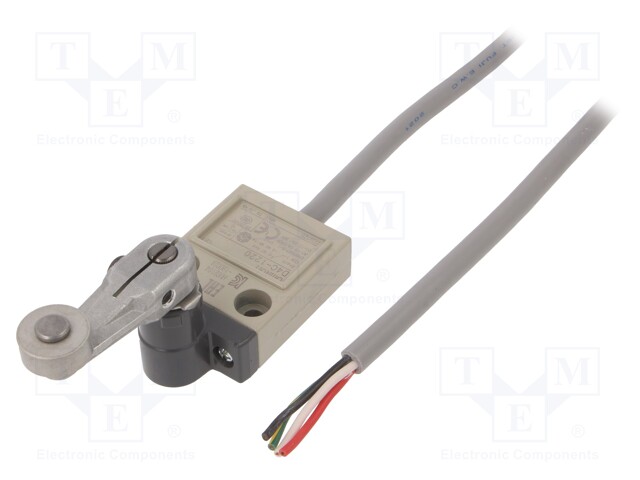 Limit switch; lever R 38mm, metal roller Ø17,5mm; NO + NC; 10A