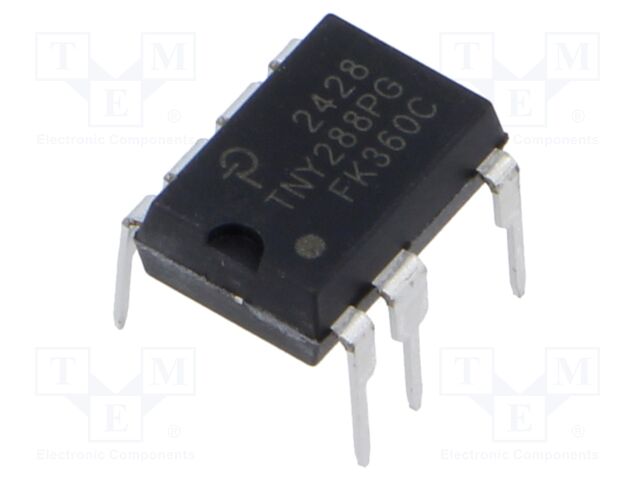 AC/DC Off-Line Switcher IC, TinySwitch-4 Family, Flyback, 85 VAC - 265 VAC, 21.5 W, DIP-7