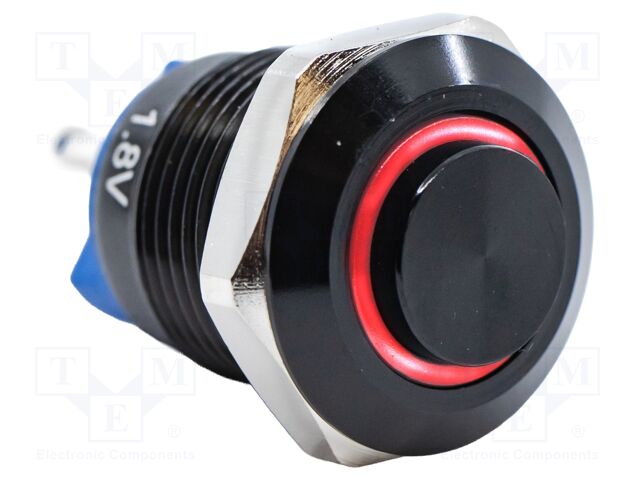 Switch: vandal resistant; SPST-NO; 2A/36VDC; IP67; OFF-(ON); Ø12mm