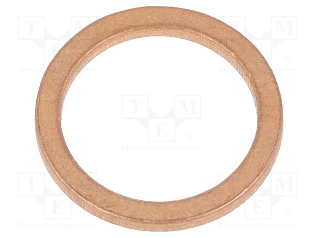 Gasket; copper; D: 1.5mm; Øint: 12mm; Øout: 16mm; DIN: 7603