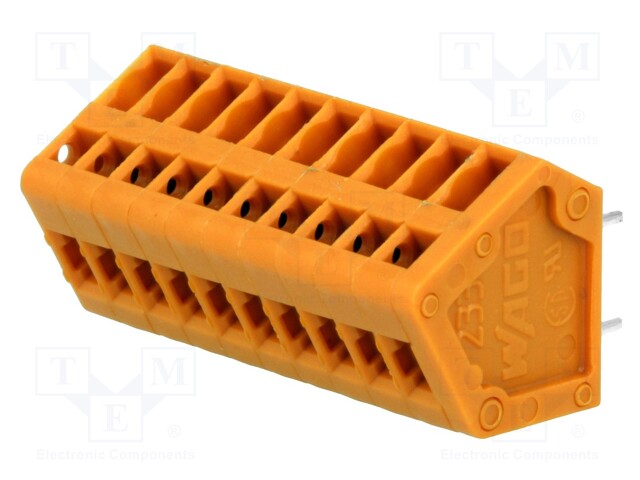 PCB terminal block; angled; 2.54mm; ways: 10; on PCBs; 0.08÷0.5mm2
