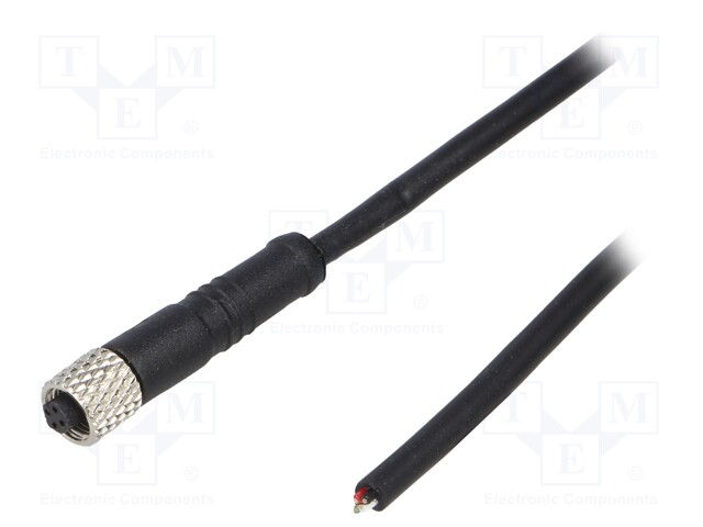 Connector: M5; plug; female; cables; PIN: 4; 1A; straight; IP67; 60V