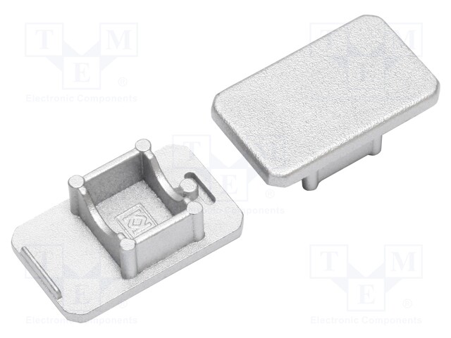 Cap for LED profiles; silver; ABS; Application: MIKRO-LINE12