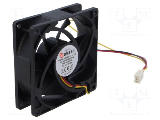 Fan: DC; axial; 12VDC; 80x80x25mm; EBR; 3000rpm; 5pcs.